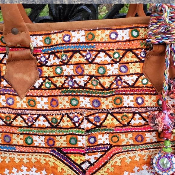 Boho Artisan Embroidered boho Hippie handmade bag Patchwork banjara ethnic zari - Picture 5 of 16